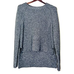 Calvin Klein Asymmetrical Sweater Women’s Small Silver Heavyweight Knit Metallic